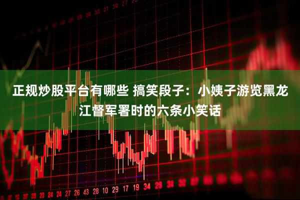 正规炒股平台有哪些 搞笑段子：小姨子游览黑龙江督军署时的六条小笑话
